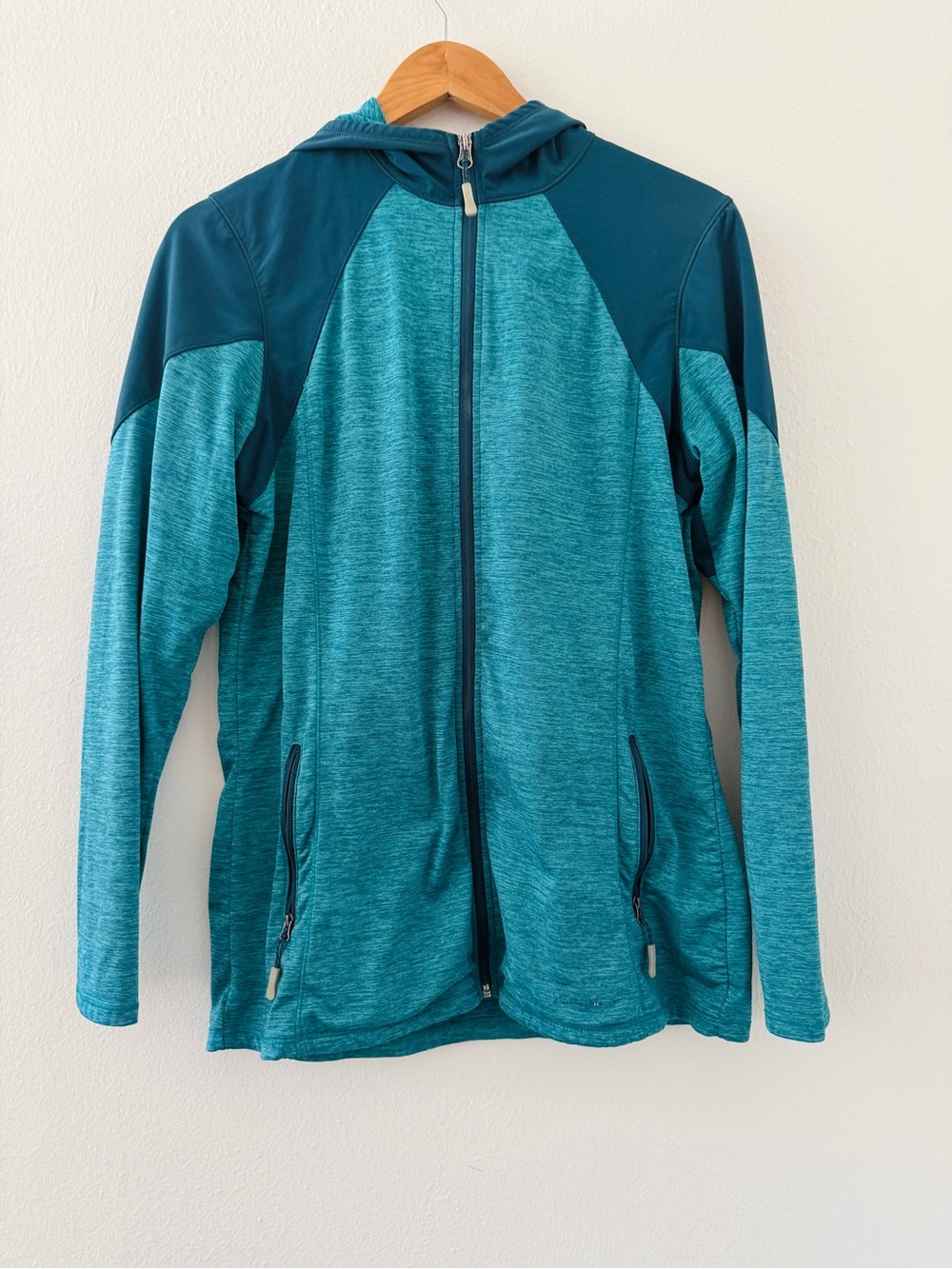 Eddie Bauer Freeheat Full Zip Two Tone Blue Teal Hoodie Jacket - Picture 2 of 6